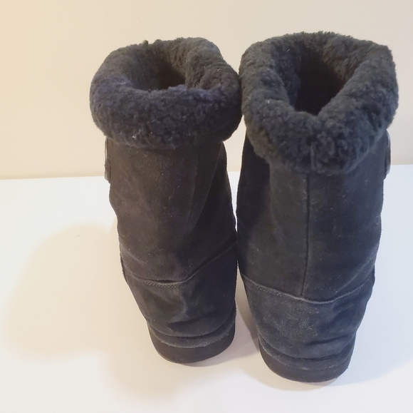 Michael Kors black Leather sheep fur lined boots size 8M - Picture 9 of 14